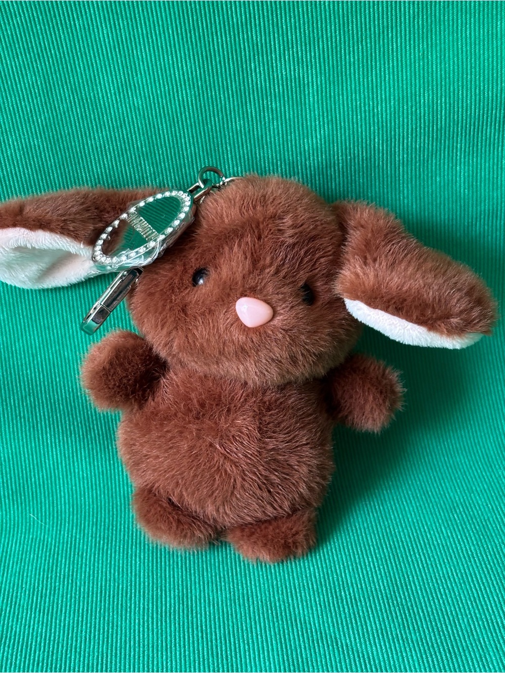 New Steve Madden bunny plush bag charm with key clip